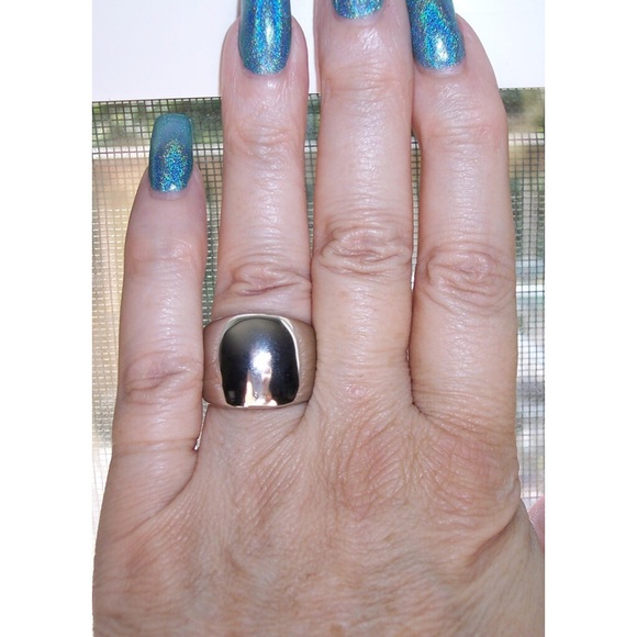 STAINLESS STEEL Wide High Polished Dome Ring NWT - Picture 2 of 14